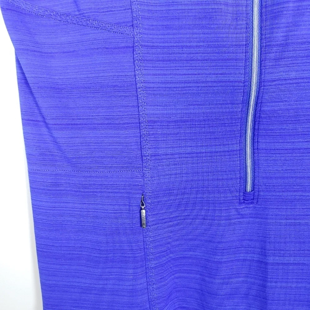 Athleta sleeveless, back ruching, front zipper top